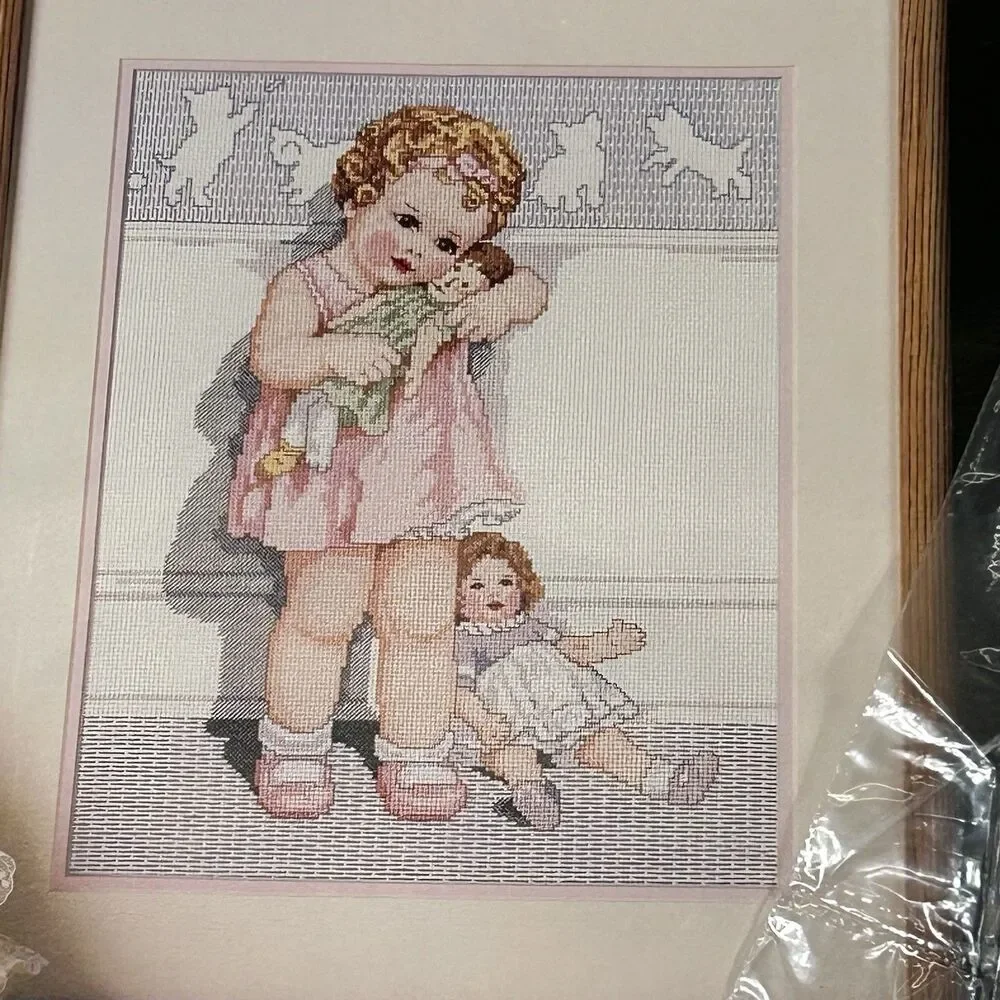 Bucilla 1992 Love is Blind Counted Cross Stitch Kit 40672 Baby Doll Cat Vintage